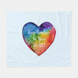 Cute Waterverf Rainbow Heart Fleece Deken