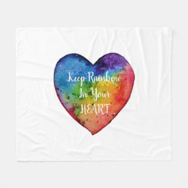 Cute Waterverf Rainbow Heart Fleece Deken