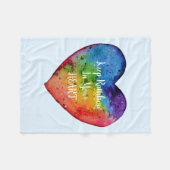 Cute Waterverf Rainbow Heart Fleece Deken (Voorkant (Horizontaal))