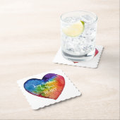 Cute Waterverf Rainbow Heart Kartonnen Onderzetters (Insitu)