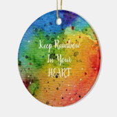 Cute Waterverf Rainbow Heart Keramisch Ornament (Links)