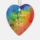 Cute Waterverf Rainbow Heart Keramisch Ornament (Links)
