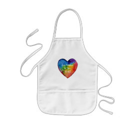 Cute Waterverf Rainbow Heart Kinder Schort