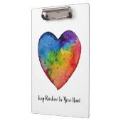 Cute waterverf Rainbow Heart Klembord (Links)