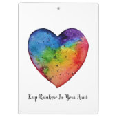 Cute waterverf Rainbow Heart Klembord (Achterkant)