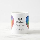 Cute waterverf Rainbow Heart Magische Mok (Center)