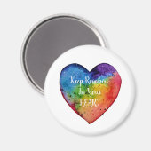 Cute Waterverf Rainbow Heart Magneet (Voorkant / Achterkant)