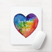 Cute Waterverf Rainbow Heart Muismat (Met muis)