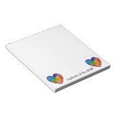 Cute Waterverf Rainbow Heart Notitieblok (Schuin)