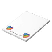 Cute Waterverf Rainbow Heart Notitieblok (Linkerzijde)
