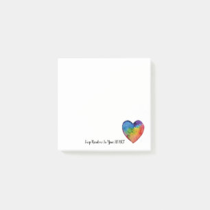 Cute Waterverf Rainbow Heart Post-it® Notes