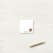 Cute Waterverf Rainbow Heart Post-it® Notes (Op bureau)