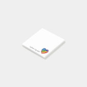 Cute Waterverf Rainbow Heart Post-it® Notes (Schuin)