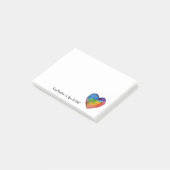 Cute Waterverf Rainbow Heart Post-it® Notes (Schuin)