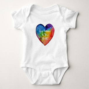 Cute Waterverf Rainbow Heart Romper
