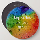 Cute Waterverf Rainbow Heart Ronde Button 6,0 Cm (Voorkant /achterkant)
