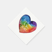 Cute Waterverf Rainbow Heart Servetten (Hoek)