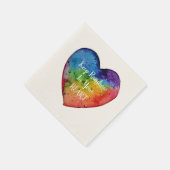 Cute Waterverf Rainbow Heart Servetten (Hoek)