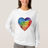 Cute Waterverf Rainbow Heart T-shirt (Voorkant)