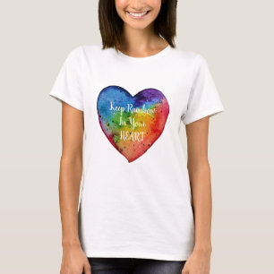 Cute Waterverf Rainbow Heart T-shirt