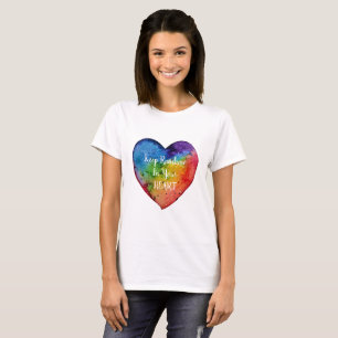 Cute Waterverf Rainbow Heart T-shirt