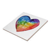 Cute Waterverf Rainbow Heart Tegeltje (Zijkant)
