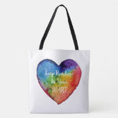 Cute Waterverf Rainbow Heart Tote Bag (Voorkant)
