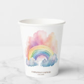 Cute Waterverf Rainbow Papieren Bekers (Voorkant)