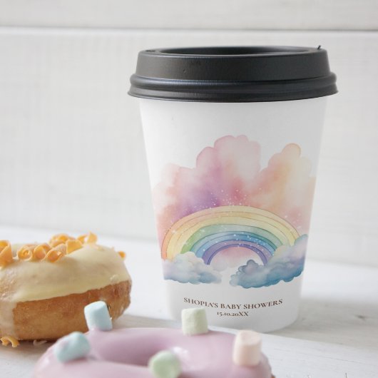 Cute Waterverf Rainbow Papieren Bekers