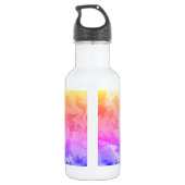 Cute Waterverf Rainbow Unicorn Girls, gepersonalis Waterfles (Achterkant)