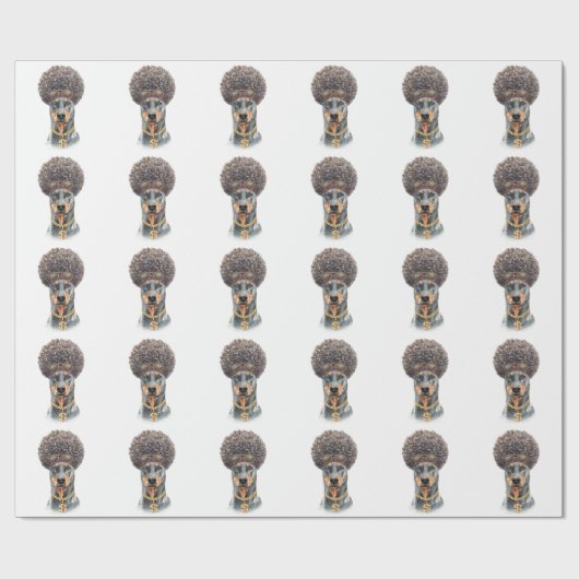 Cute Waterverf Rapper Doberman Cadeaupapier (Vlak)