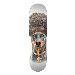 Cute Waterverf Rapper Doberman Persoonlijk Skateboard