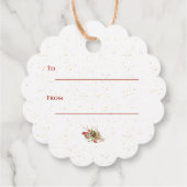 Cute Waterverf Red Berries Wreath Merry Kerstmis Bedankjes Labels (Achterkant)