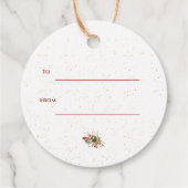 Cute Waterverf Red Berries Wreath Merry Kerstmis Bedankjes Labels (Achterkant)