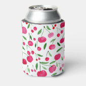 Cute waterverf red cherries patroon blikjeskoeler (Blikje Achterkant)