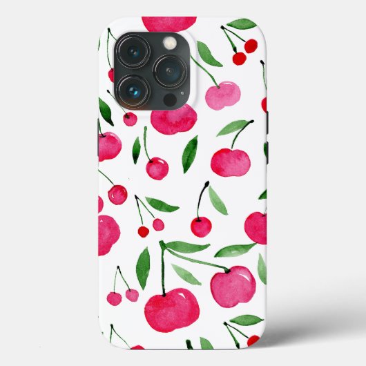 Cute waterverf red cherries patroon Case-Mate iPhone case (Achterkant)
