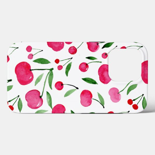 Cute waterverf red cherries patroon Case-Mate iPhone case (Achterkant (horizontaal))