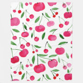 Cute waterverf red cherries patroon fleece deken (Voorkant)