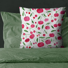 Cute waterverf red cherries patroon kussen