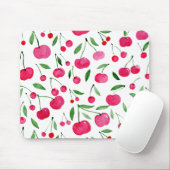 Cute waterverf red cherries patroon muismat (Met muis)