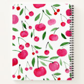 Cute waterverf red cherries patroon notitieboek (Achterkant)