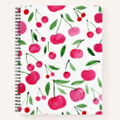 Cute waterverf red cherries patroon notitieboek (Voorkant)