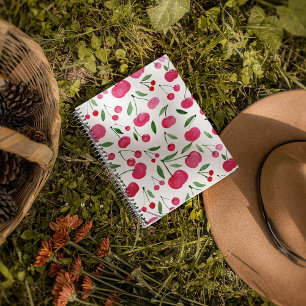 Cute waterverf red cherries patroon notitieboek