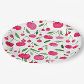 Cute waterverf red cherries patroon papieren bordje (Gekanteld)
