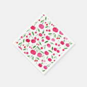 Cute waterverf red cherries patroon servet (Hoek)