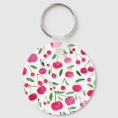 Cute waterverf red cherries patroon sleutelhanger (Achterkant)
