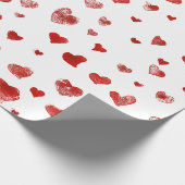 Cute Waterverf Red Hearts Cadeaupapier (Hoek)