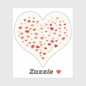 Cute Waterverf Red Hearts Sticker (Vel)