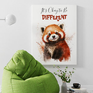 Cute Waterverf Red panda Nursery Motivation Poster