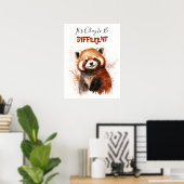 Cute Waterverf Red panda Nursery Motivation Poster (Thuiskantoor)